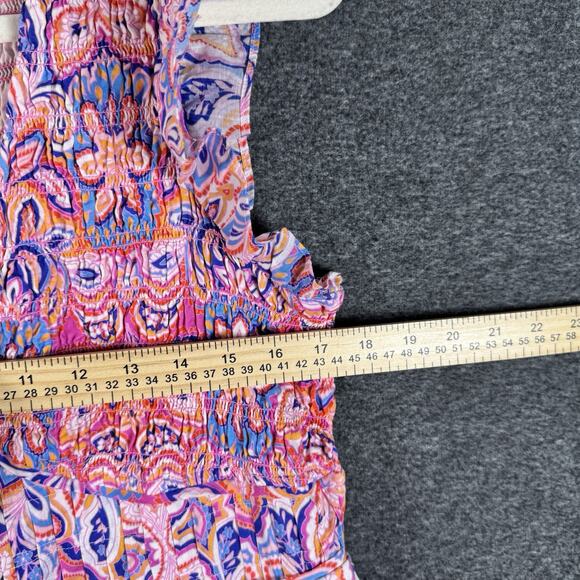 THE ANTHROPOLOGIE Women”s Peregrine Mini Dress Paisley Pink Orange Blue LARGE - Picture 5 of 11